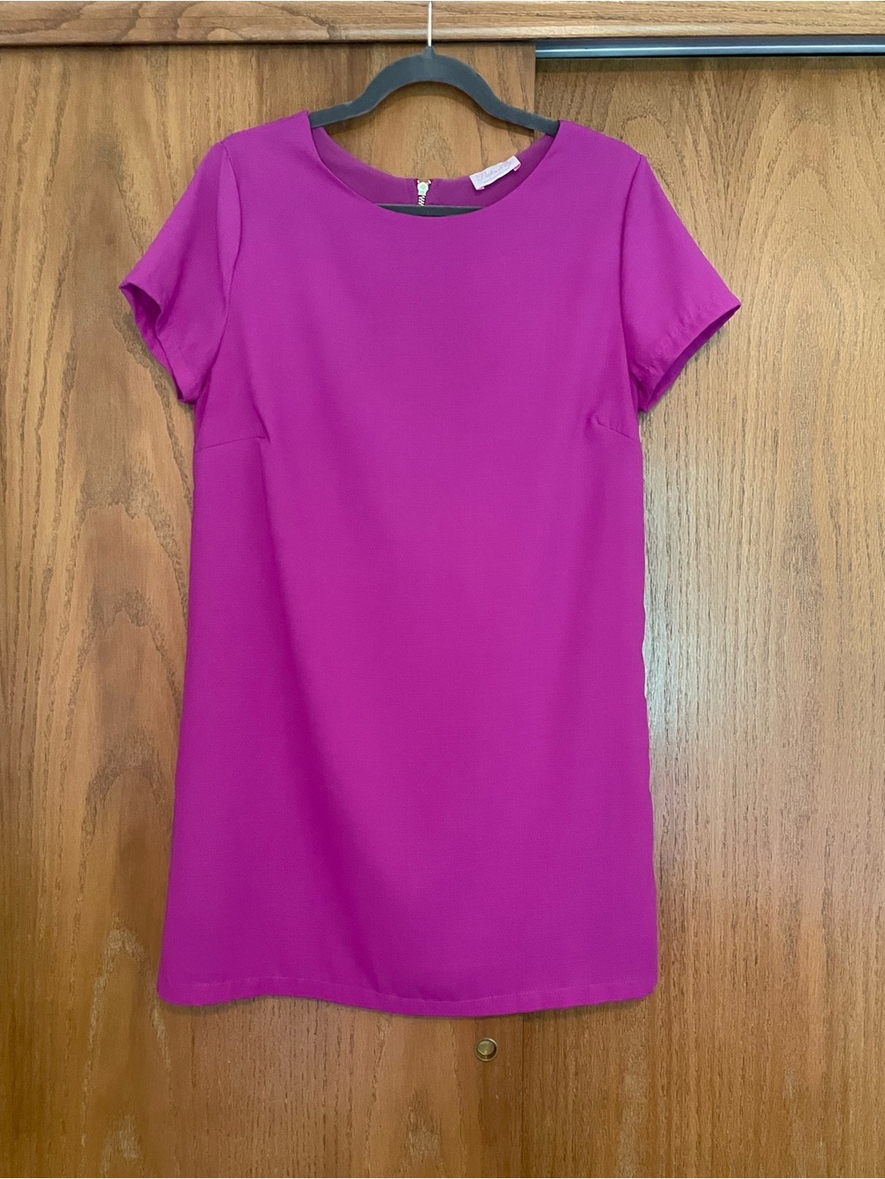 Pink Lily Fuchsia Short Sleeve Shift Dress